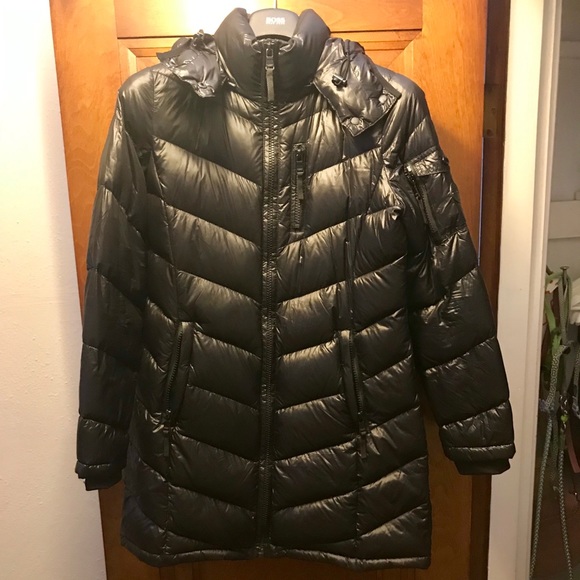 andrew marc long packable down jacket